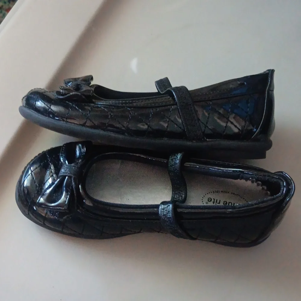 Stride Rite Black Quilted Mary Jane Dress Shoes with Bow